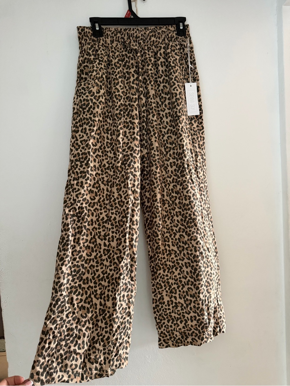 Sienna Sky women  Leopard Wide-Leg Pants - Tan/Black - Picture 2 of 4